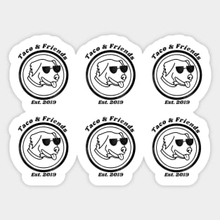 Taco & Friends Trivia Sticker Sheet Commission Black Line Sticker